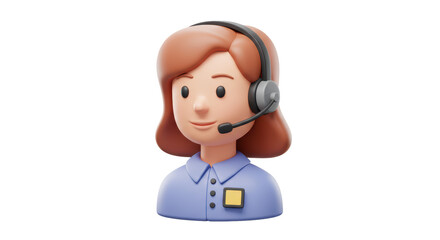 Isolated Female Customer Service Representative with Headset