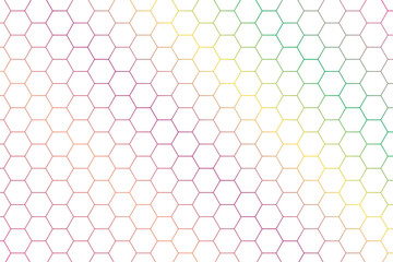 abstract background of hexagon rainbow grid