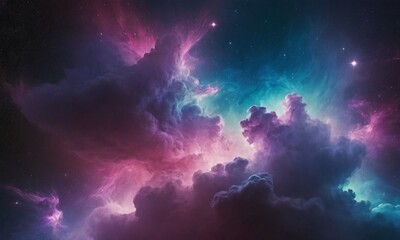 Colorful Cosmic Nebula with Stars