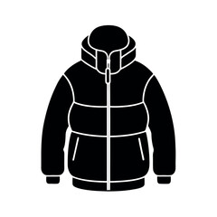 Puffer Coat Black Vector Silhouette