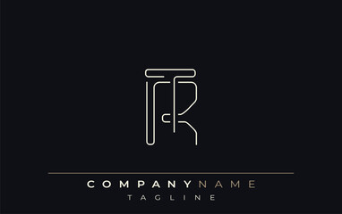 RT Abstract Line Style Logo. Minimalist Design Featuring the Letters R and T Abstract Line Style