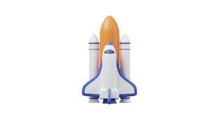 Isolated 3D Render of a Space Shuttle