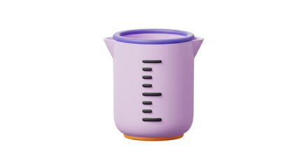 Isolated 3D Render of a Purple Measuring Cup