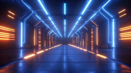 Futuristic Neon Corridor