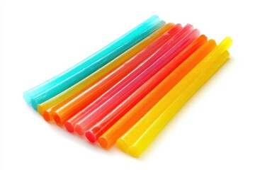 Group of adhesive sticks separated on a white backdrop