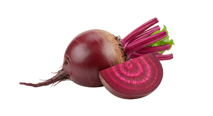 Isolated Fresh Beetroot with Slice