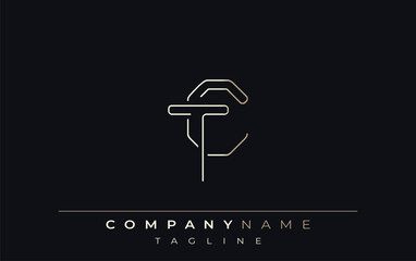 TC Abstract Line Style Logo. Minimalist Design Featuring the Letters T and C Abstract Line Style