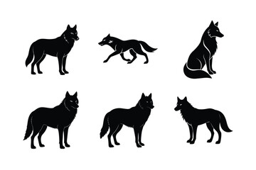 Simple Howling Wolf Silhouette Graphic