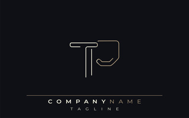TP Abstract Line Style Logo. Minimalist Design Featuring the Letters T and P Abstract Line Style