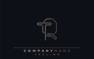 TQ Abstract Line Style Logo. Minimalist Design Featuring the Letters T and Q Abstract Line Style