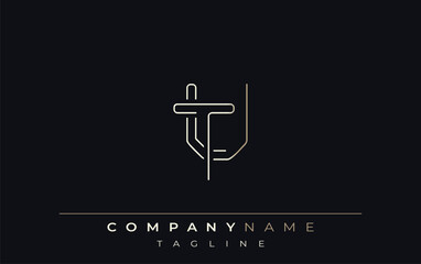 TU Abstract Line Style Logo. Minimalist Design Featuring the Letters T and U Abstract Line Style