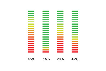 Pie chart with colorful segments showing divided percentage values.