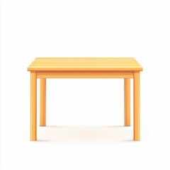Fototapeta premium Illustration of a Rectangular Table With Four Legs in Light Brown Against a White Background