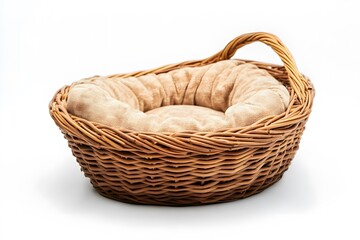Obraz premium Comfortable Pet Bed in Woven Wicker Style