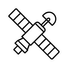 Satellite vector icon for space exploration and communication technology design element symbol, art