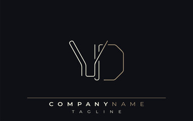 VD Abstract Line Style Logo. Minimalist Design Featuring the Letters V and D Abstract Line Style