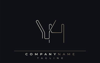 VH Abstract Line Style Logo. Minimalist Design Featuring the Letters V and H Abstract Line Style