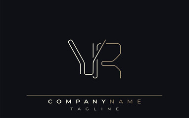 VR Abstract Line Style Logo. Minimalist Design Featuring the Letters V and R Abstract Line Style