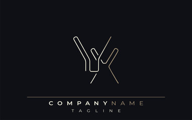 VX Abstract Line Style Logo. Minimalist Design Featuring the Letters V and X Abstract Line Style
