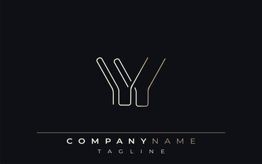 Obraz premium VV Abstract Line Style Logo. Minimalist Design Featuring the Letters V and V Abstract Line Style