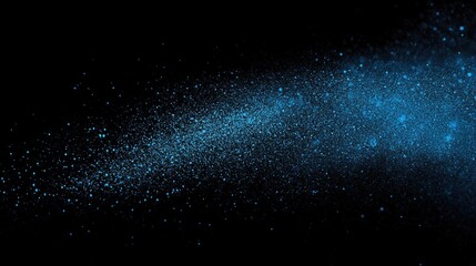 Glowing blue abstract noise texture shape with dark grainy background for banner design