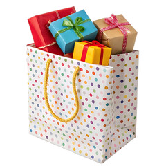 colorful gift boxes isolated on transparent background