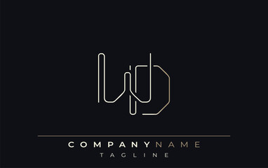 WD Abstract Line Style Logo. Minimalist Design Featuring the Letters W and D Abstract Line Style