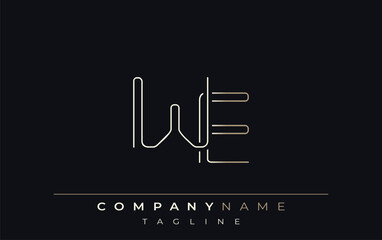 WE Abstract Line Style Logo. Minimalist Design Featuring the Letters W and E Abstract Line Style