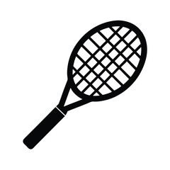 Tennis Racket Icon Minimalist Black and White Design