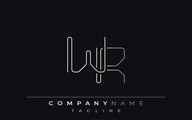 WR Abstract Line Style Logo. Minimalist Design Featuring the Letters W and R Abstract Line Style