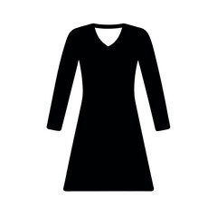 Black Knit Sweater Dress Silhouette Vector