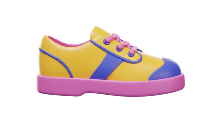 Isolated Cartoon Yellow Sneaker Fashion Sport Running