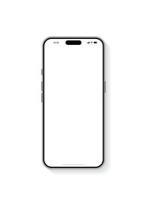 Smartphone mockup closeup with a blank screen vector illustration isolated on white background.