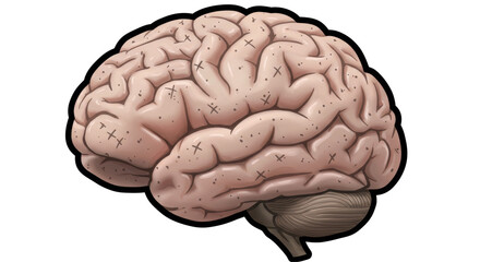 Isolated Anatomical Brain Illustration