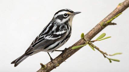 Fototapeta premium Black and White Warbler on studio background 
