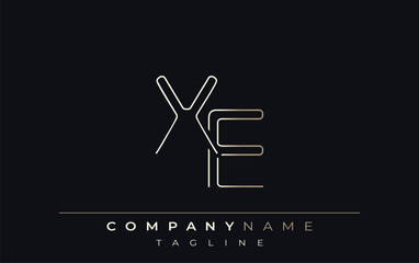 XE Abstract Line Style Logo. Minimalist Design Featuring the Letters X and E Abstract Line Style
