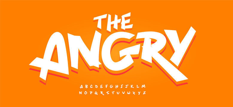 Bold Comic Font, Expressive Cartoon Alphabet For Kids Poster, Youtube Channels Headline, Angry Title, Gaming Sticker, Animated Graphic, Funny Branding. Energetic Display Typography. Vector Typeset