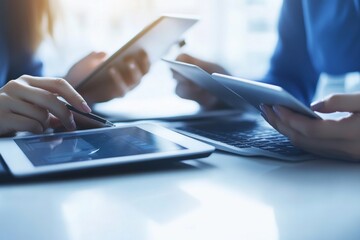 Obraz premium Business Meeting with Technology Devices