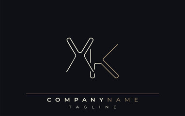XK Abstract Line Style Logo. Minimalist Design Featuring the Letters X and K Abstract Line Style