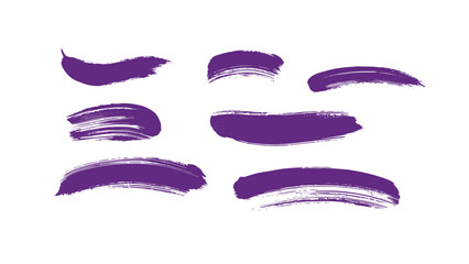 Abstract PURPLE Brush Strokes on White Background for Creative Design and Artistic Expression