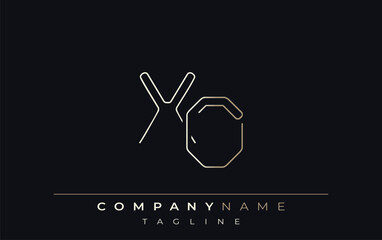 XO Abstract Line Style Logo. Minimalist Design Featuring the Letters X and O Abstract Line Style