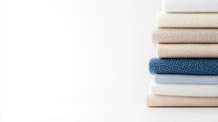 Stacked fabrics in various colors and textures