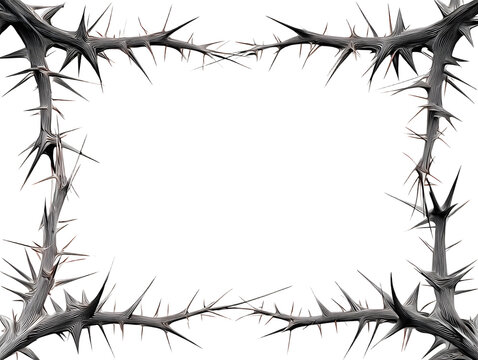 spines and thorns frame vector png