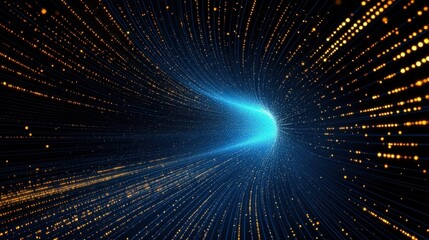 Fototapeta premium Digital Tunnel of Light and Data Streams
