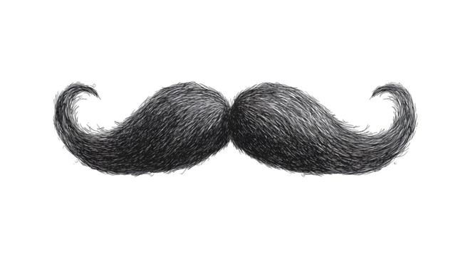 Mustache illustration isolated on white background