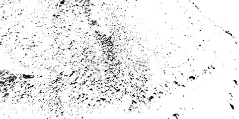 Black and white noise paper dust. Distressed Dirty rough overlay texture. Black grunge texture on transparent backdrop background. Scratches on a white background.