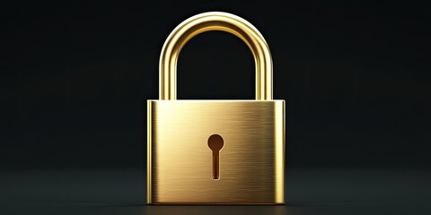 Fototapeta premium Golden Padlock Symbol of Security, Protection, and Privacy