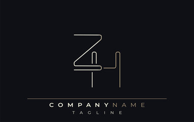 ZH Abstract Line Style Logo. Minimalist Design Featuring the Letters Z and H Abstract Line Style