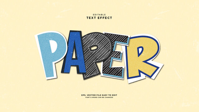 Editable text effect paper notebook aesthetic,paper text style