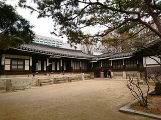 Peaceful Courtyard of Unhyeongung, a Historic Korean Building Complex in Seoul